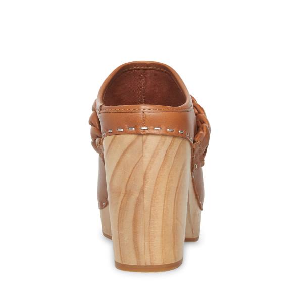 Szpilki Damskie Steve Madden Highland Cognac Skórzane Heel Brązowe | SM-591YM