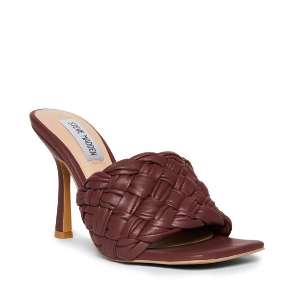 Szpilki Damskie Steve Madden Jarina Burgundy Heel Bordowe | SM-716RO