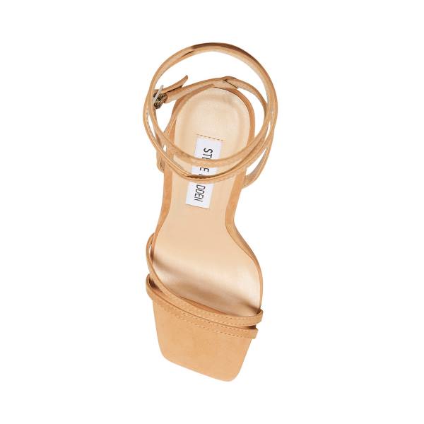 Szpilki Damskie Steve Madden Kyrah Camel Nubuck Heel Brązowe | SM-709GJ
