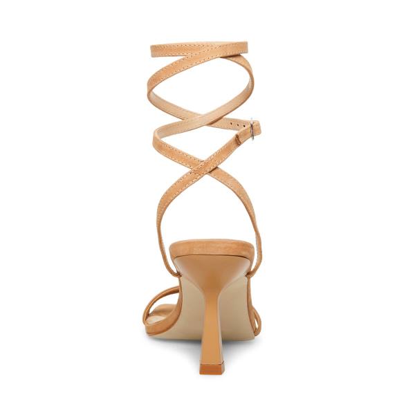 Szpilki Damskie Steve Madden Kyrah Camel Nubuck Heel Brązowe | SM-709GJ