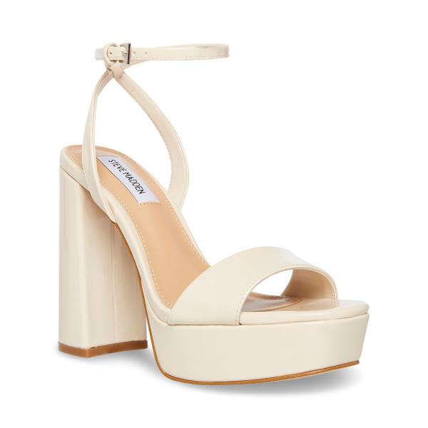 Szpilki Damskie Steve Madden Lessa Bone Lakierowana Heel Beżowe | SM-130BA