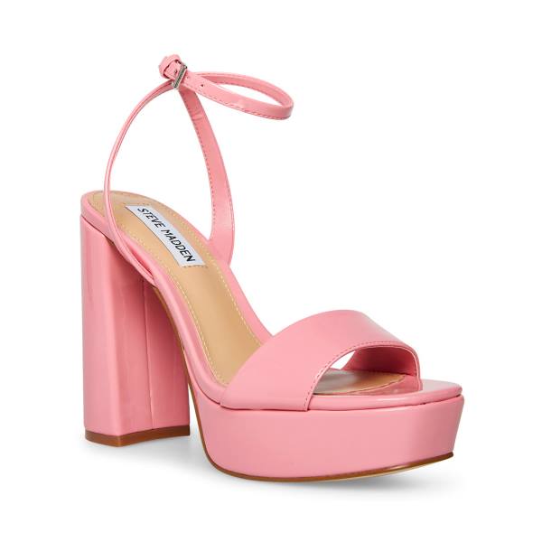 Szpilki Damskie Steve Madden Lessa Lakierowana Heel Różowe | SM-035YZ