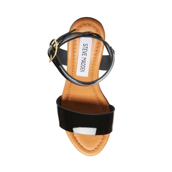 Szpilki Damskie Steve Madden Lucy Lakierowana Heel Czarne | SM-267RG