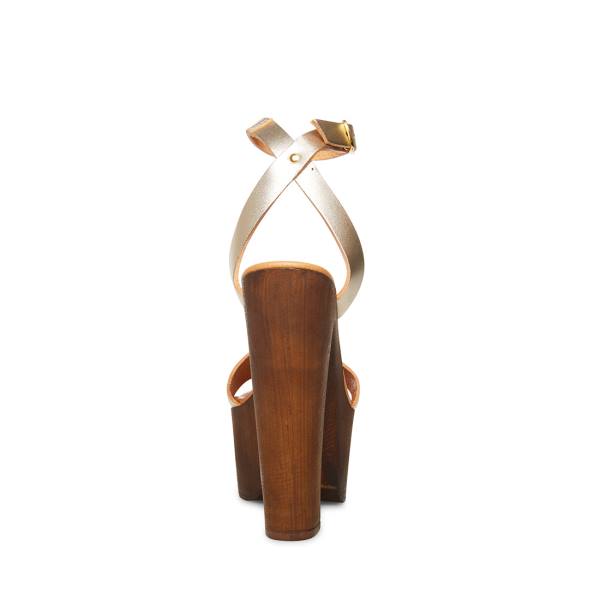 Szpilki Damskie Steve Madden Lucy Skórzane Heel Złote | SM-497MT