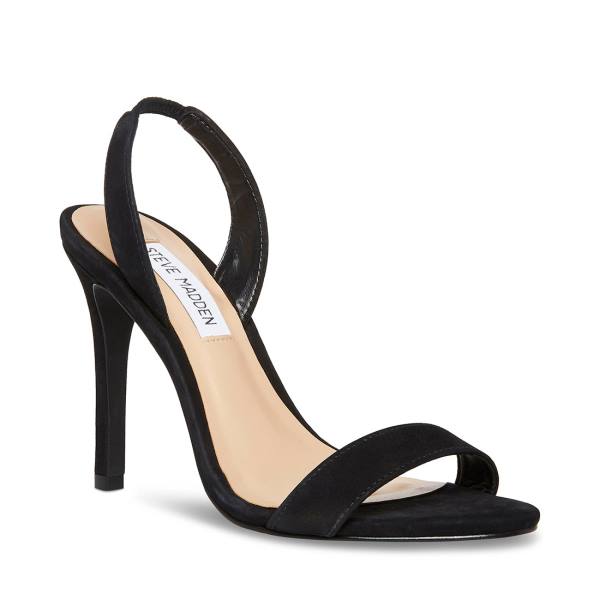 Szpilki Damskie Steve Madden Marbella Nubuck Heel Czarne | SM-623XT