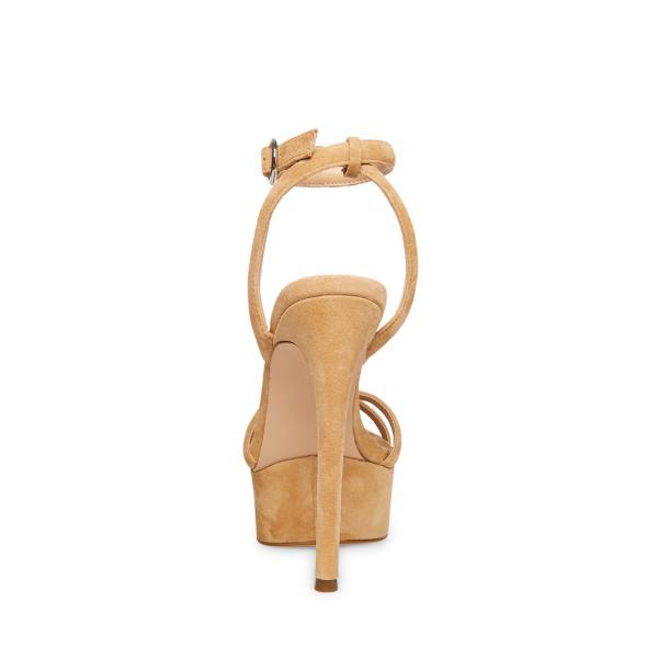 Szpilki Damskie Steve Madden Marciana Camel Zamszowe Heel Brązowe | SM-724BM