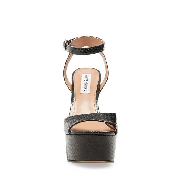 Szpilki Damskie Steve Madden Skyla Snake Heel Czarne Wąż | SM-907NB