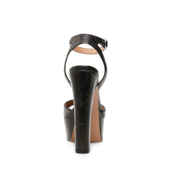 Szpilki Damskie Steve Madden Skyla Snake Heel Czarne Wąż | SM-907NB