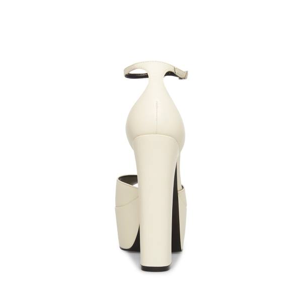 Szpilki Damskie Steve Madden Torry Bone Skórzane Heel Beżowe | SM-501SD