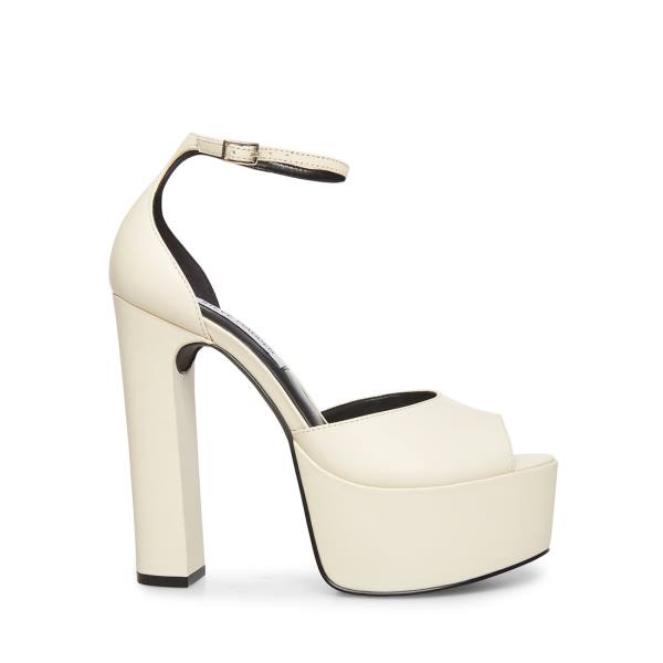Szpilki Damskie Steve Madden Torry Bone Skórzane Heel Beżowe | SM-501SD
