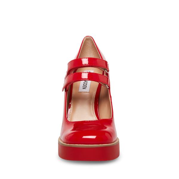 Szpilki Damskie Steve Madden Twice Lakierowana Heel Czerwone | SM-208YR