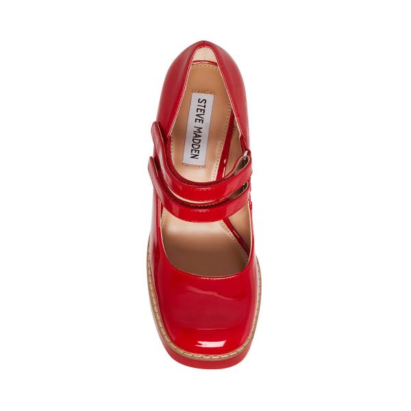 Szpilki Damskie Steve Madden Twice Lakierowana Heel Czerwone | SM-208YR