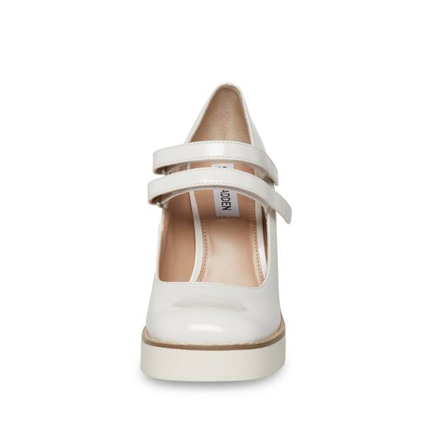 Szpilki Damskie Steve Madden Twice Lakierowana Heel Białe | SM-402DW