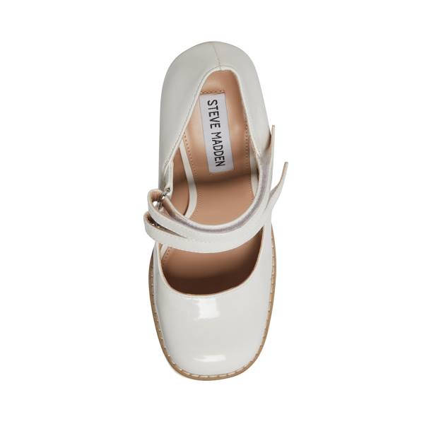 Szpilki Damskie Steve Madden Twice Lakierowana Heel Białe | SM-402DW