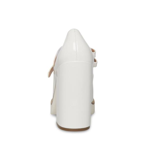 Szpilki Damskie Steve Madden Twice Lakierowana Heel Białe | SM-402DW