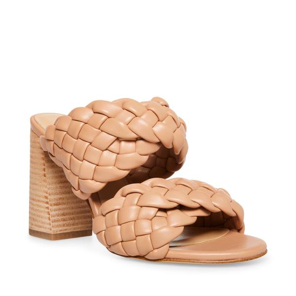 Szpilki Damskie Steve Madden Twisted Tan Heel Brązowe | SM-062KM