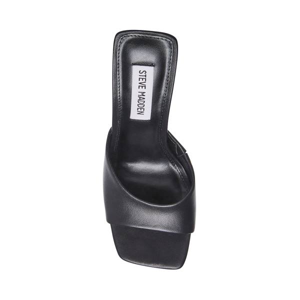 Szpilki Damskie Steve Madden Twists Skórzane Heel Czarne | SM-965VJ