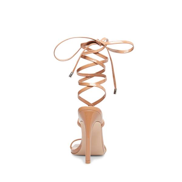 Szpilki Damskie Steve Madden Uplift Camel Lakierowana Heel Brązowe | SM-473YD