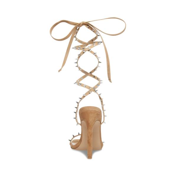 Szpilki Damskie Steve Madden Uplift-s Tan Heel Beżowe | SM-143NQ