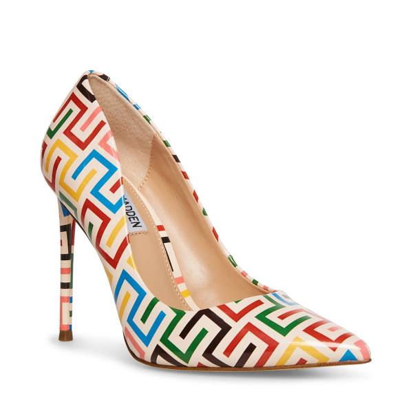 Szpilki Damskie Steve Madden Vala Heel Białe Żółte | SM-428IE