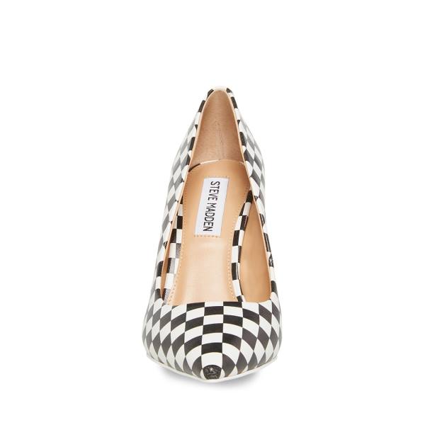 Szpilki Damskie Steve Madden Vala Heel Czarne Białe | SM-637SF