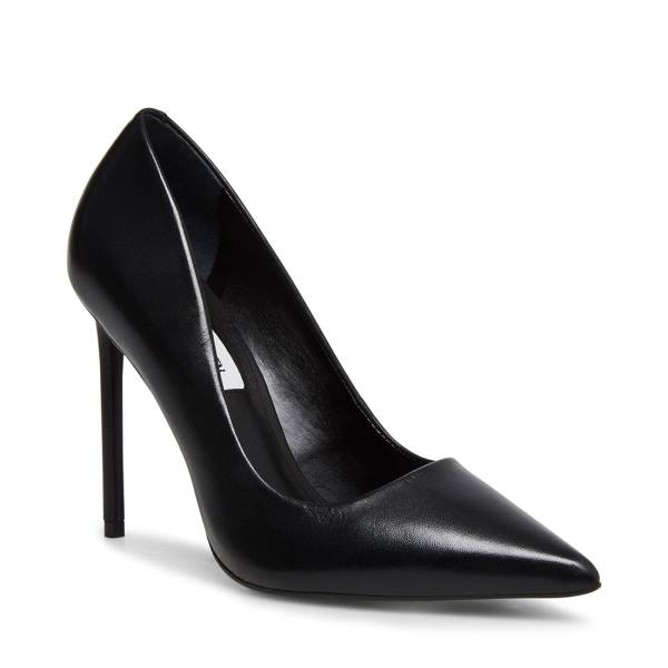 Szpilki Damskie Steve Madden Vala Skórzane Heel Czarne | SM-783MJ
