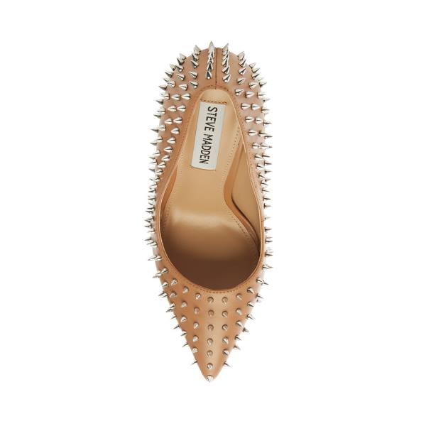 Szpilki Damskie Steve Madden Vala-s Tan Heel Beżowe | SM-283PX