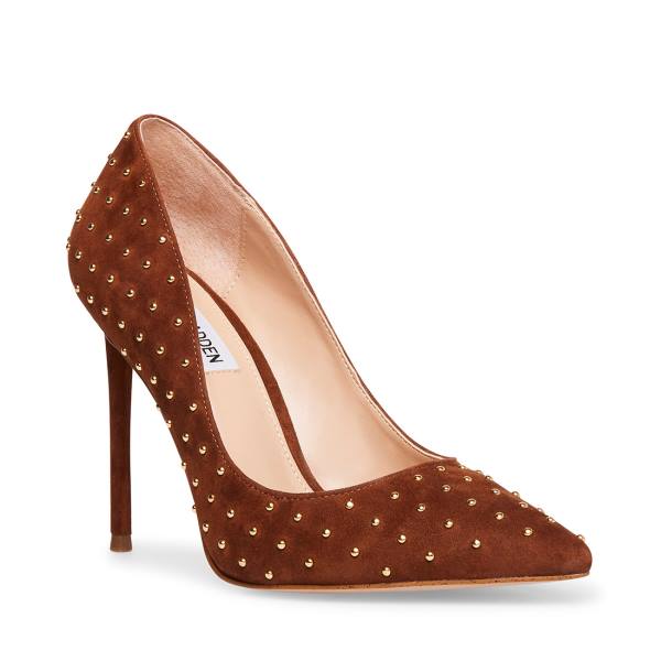 Szpilki Damskie Steve Madden Valarie Cognac Heel Brązowe | SM-849LO