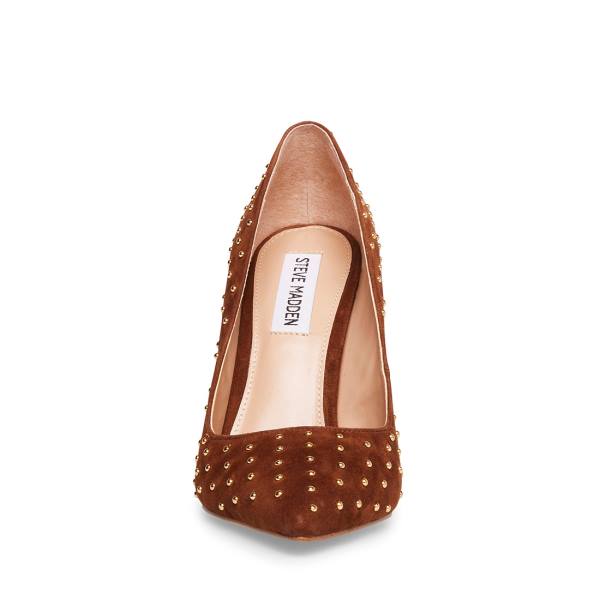 Szpilki Damskie Steve Madden Valarie Cognac Heel Brązowe | SM-849LO