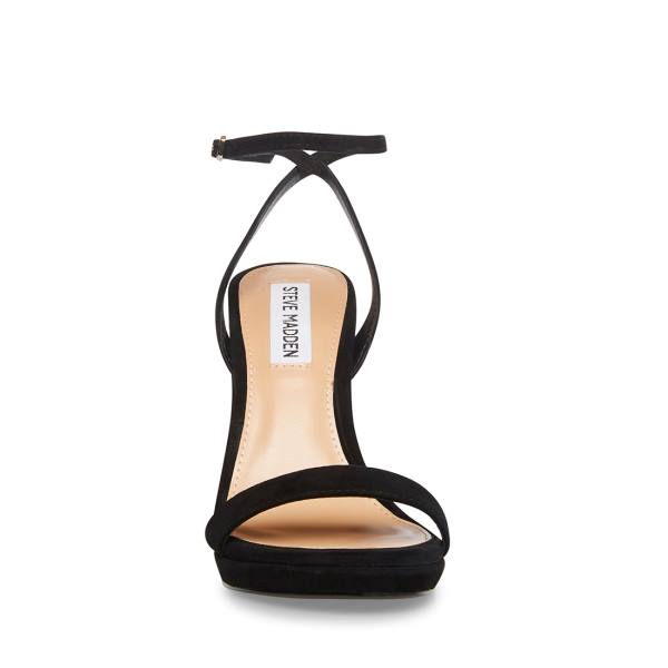 Szpilki Damskie Steve Madden Wafer Zamszowe Heel Czarne | SM-682BL