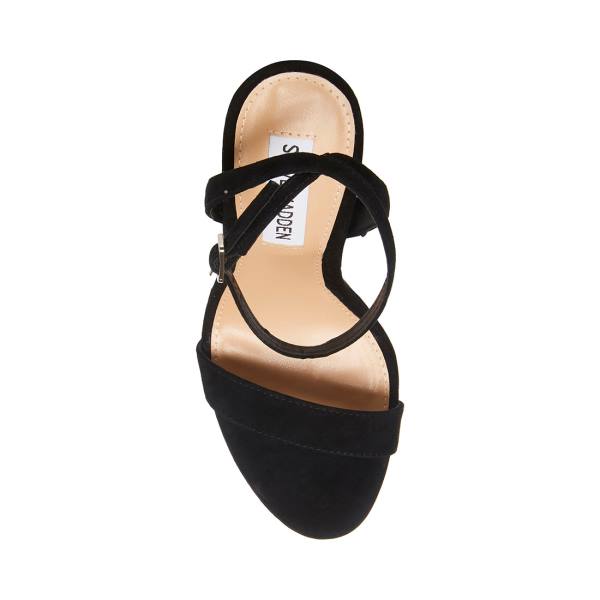 Szpilki Damskie Steve Madden Wafer Zamszowe Heel Czarne | SM-682BL