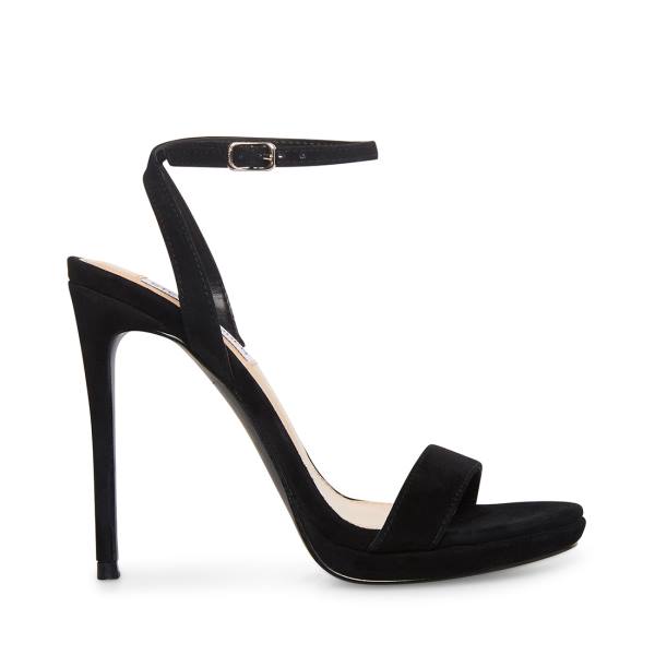 Szpilki Damskie Steve Madden Wafer Zamszowe Heel Czarne | SM-682BL