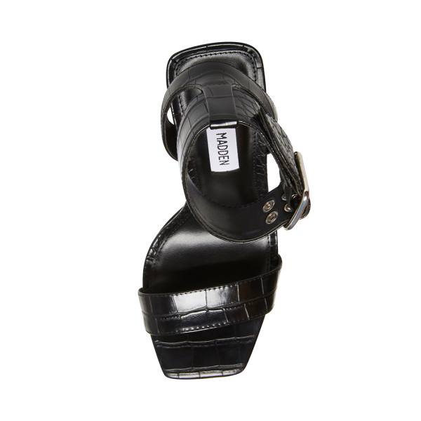 Szpilki Damskie Steve Madden Waverley Crocodile Heel Czarne | SM-106WO