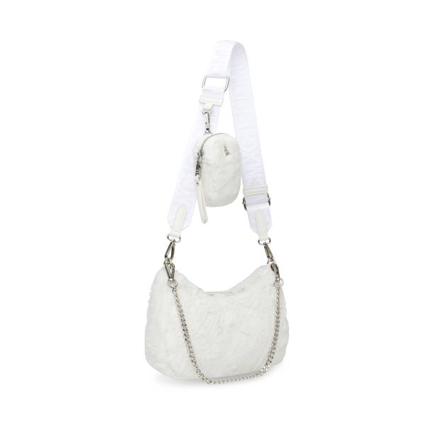 Torby Przez Ramię Damskie Steve Madden Bvital Faux Fur Białe | SM-275LQ
