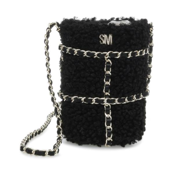 Torby Przez Ramię Damskie Steve Madden Bquench Faux Fur Czarne | SM-753TN