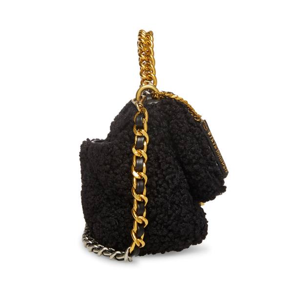 Torby Przez Ramię Damskie Steve Madden Bterra Shearling Czarne | SM-847PJ