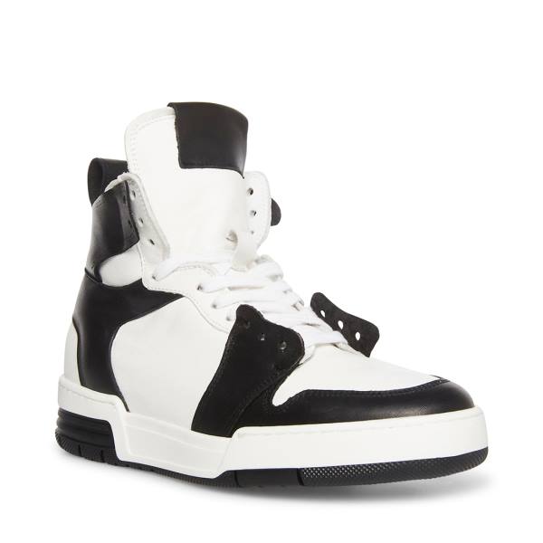 Trampki Damskie Steve Madden Bizzy Czarne Białe | SM-829GA