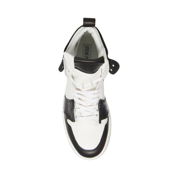 Trampki Damskie Steve Madden Bizzy Czarne Białe | SM-829GA