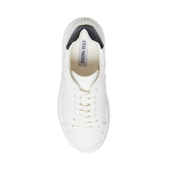 Trampki Damskie Steve Madden Dillyn Białe Czarne | SM-267GX