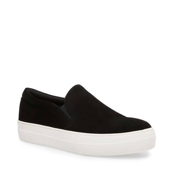 Trampki Damskie Steve Madden Gills Zamszowe Czarne | SM-850DA