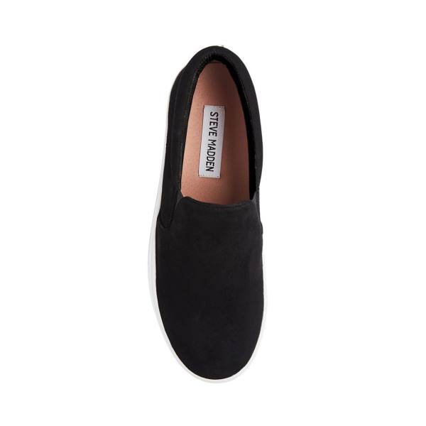 Trampki Damskie Steve Madden Gills Zamszowe Czarne | SM-850DA