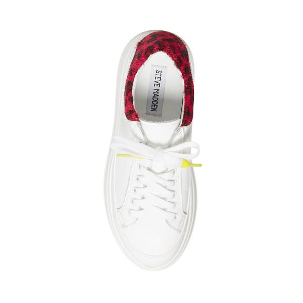 Trampki Damskie Steve Madden Ibby Fuschia Białe | SM-201YX