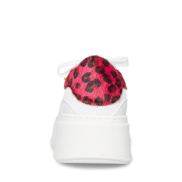 Trampki Damskie Steve Madden Ibby Fuschia Białe | SM-201YX