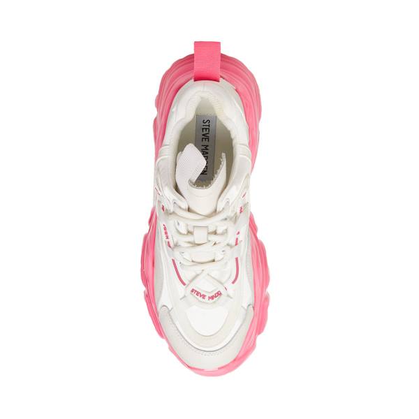 Trampki Damskie Steve Madden Revel Białe Różowe | SM-198DC