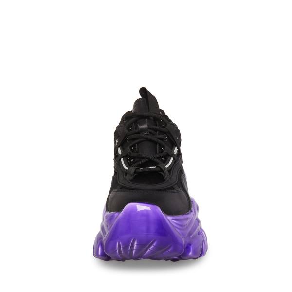 Trampki Damskie Steve Madden Revel Czarne Fioletowe | SM-943IH