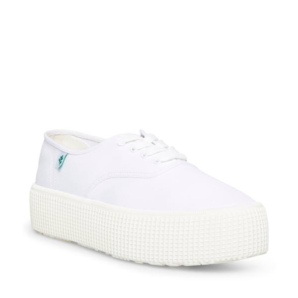 Trampki Damskie Steve Madden Stream Fabric Białe | SM-251WH