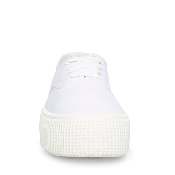 Trampki Damskie Steve Madden Stream Fabric Białe | SM-251WH