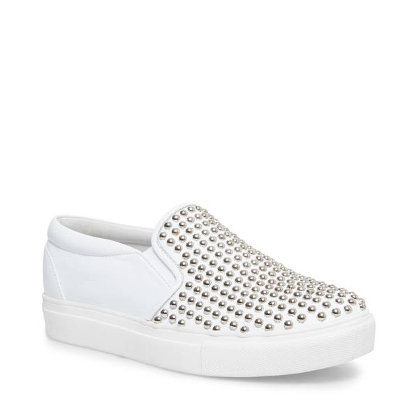 Trampki Damskie Steve Madden Torin With Studs Białe | SM-851MS