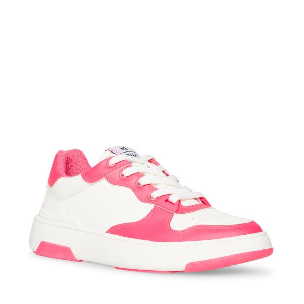 Trampki Damskie Steve Madden Tristina Fuschia Białe | SM-470VS