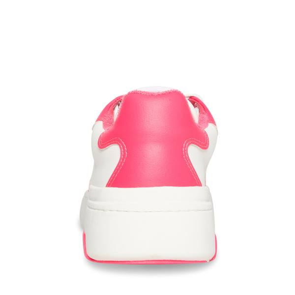 Trampki Damskie Steve Madden Tristina Fuschia Białe | SM-470VS